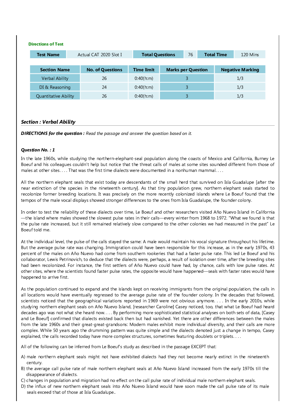 CAT 2020 Previous Year Question Papers With Solutions (Slot-1) - Page 2