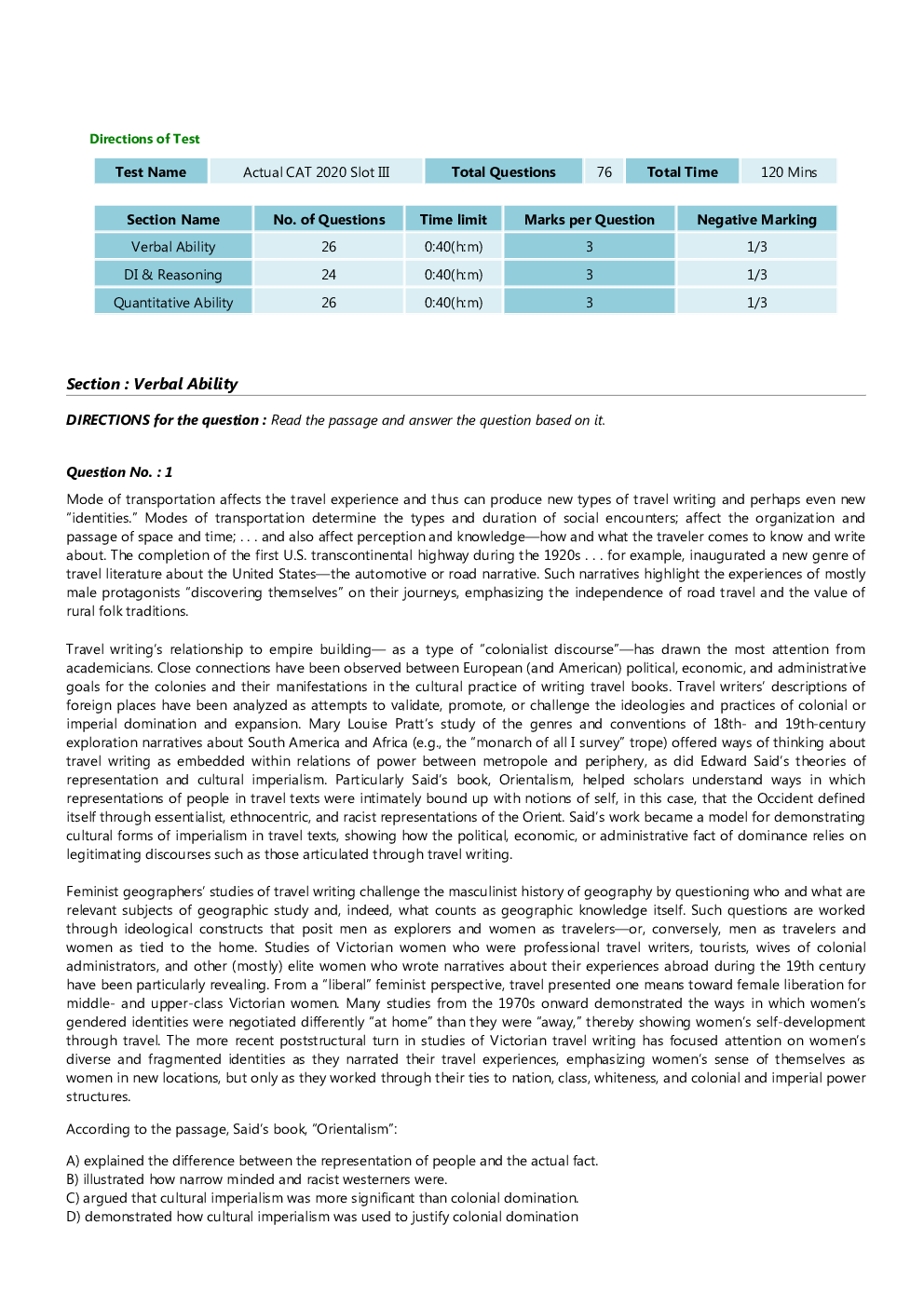 CAT 2020 Previous Year Question Papers With Solutions (Slot-3) - Page 2