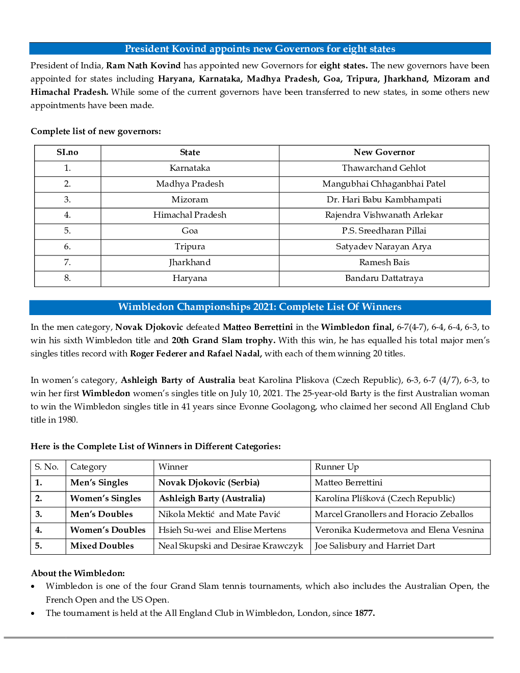 GK and Current Affairs Study Material July 2021 In English - Page 5