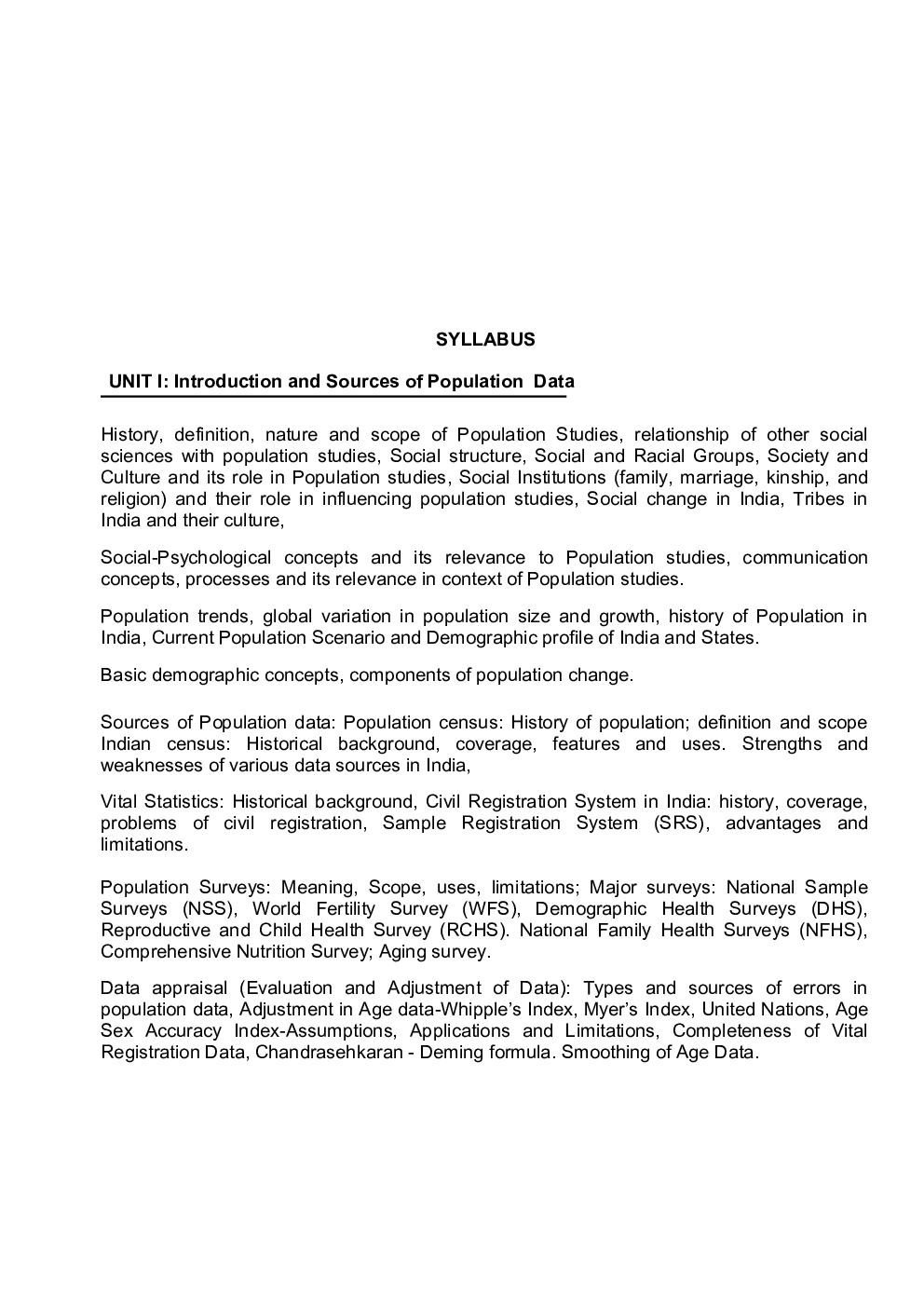 UGCNET Population Syllabus-2021 - Page 2