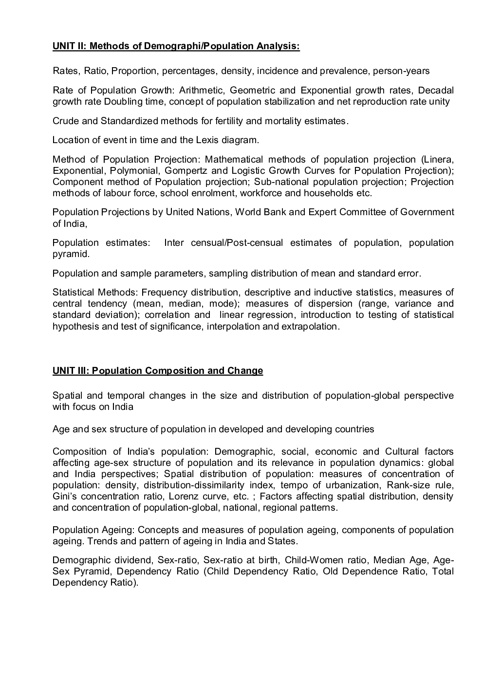 UGCNET Population Syllabus-2021 - Page 3