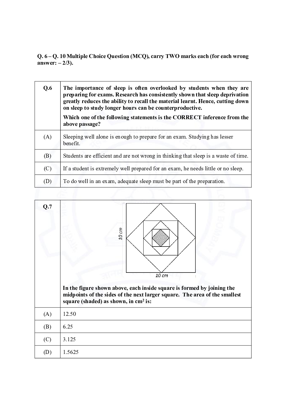 GATE 2021 Previous Year Question Paper with Answer Key For Agricultural Engineering - Page 4