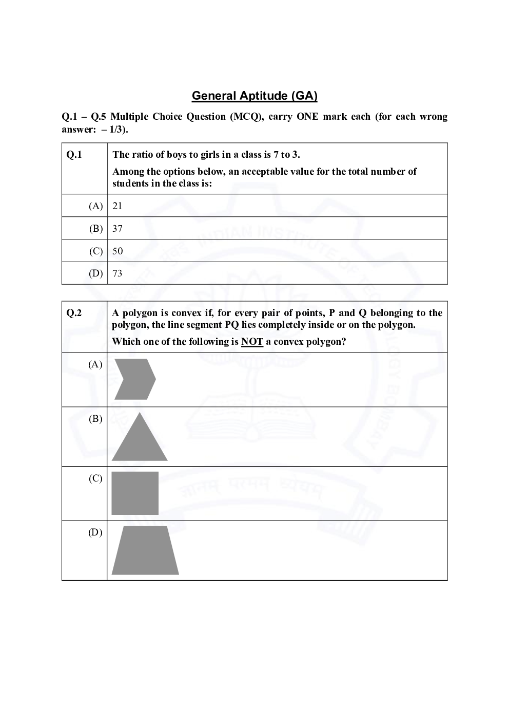 GATE 2021 Previous Year Question Paper with Answer Key For Biotechnology - Page 2