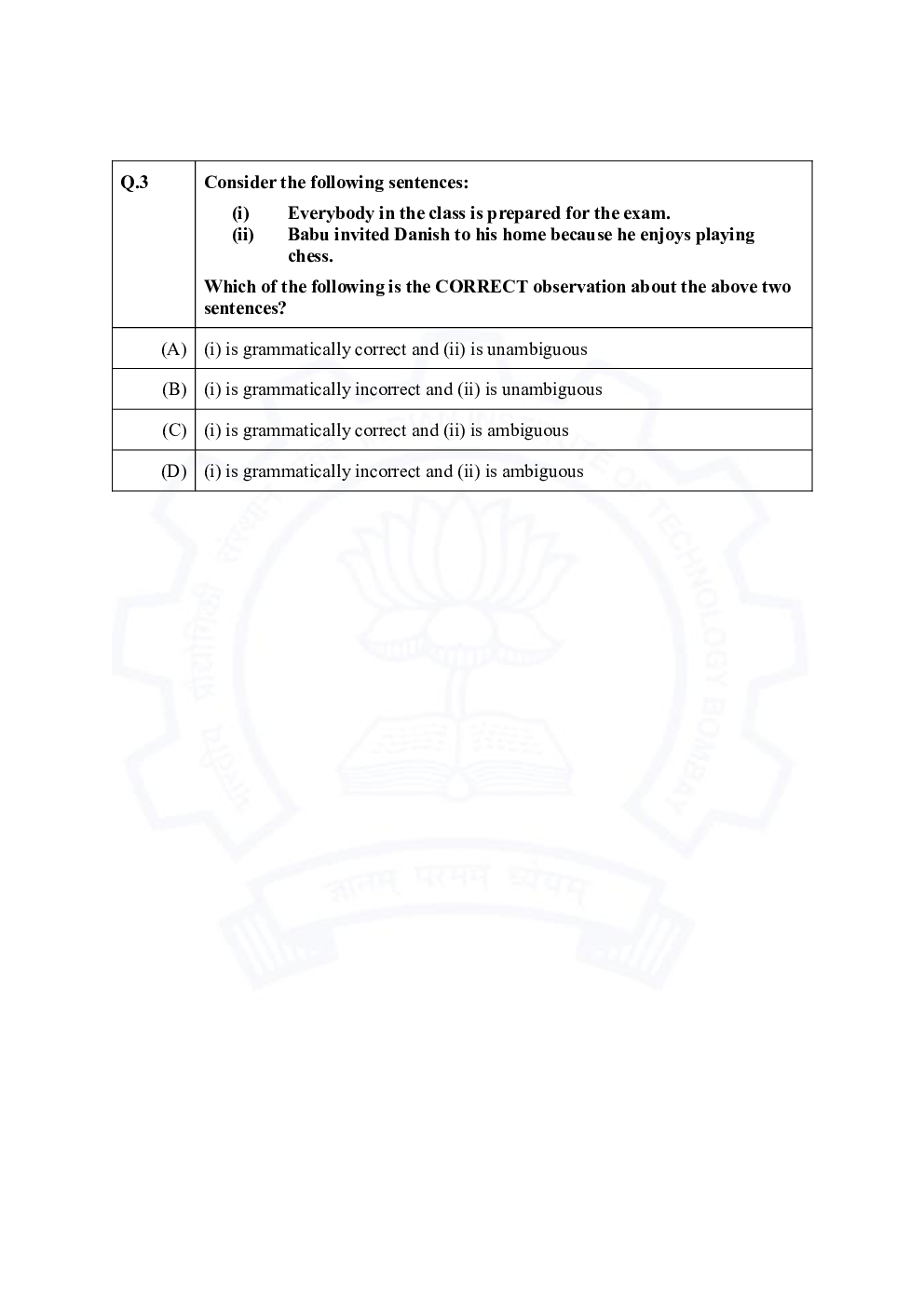 GATE 2021 Previous Year Question Paper with Answer Key For Biotechnology - Page 3