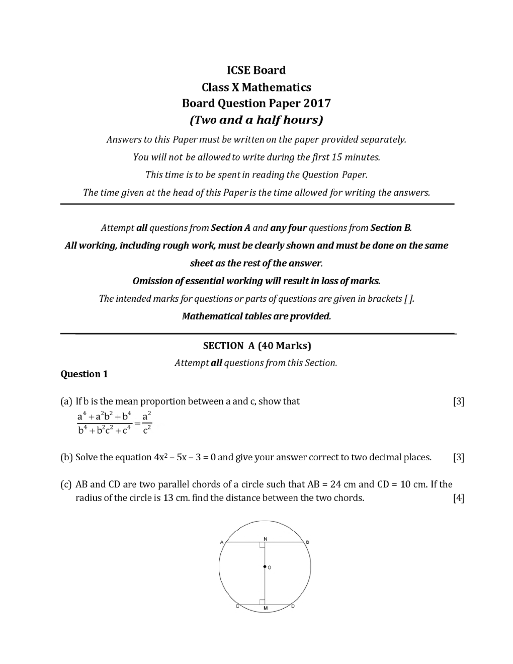 ICSE Class-10th Previous Year Question papers Mathematics 2017 - Page 2