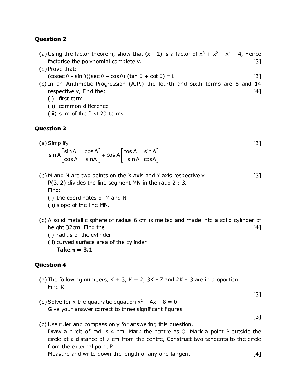 ICSE Class-10th Previous Year Question papers Mathematics 2019 - Page 3