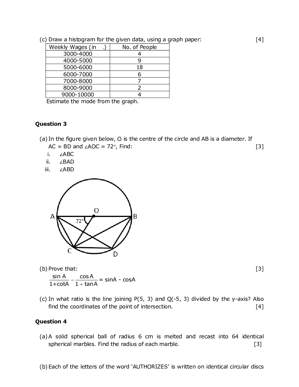 ICSE Class-10th Previous Year Question papers Mathematics 2020 - Page 3