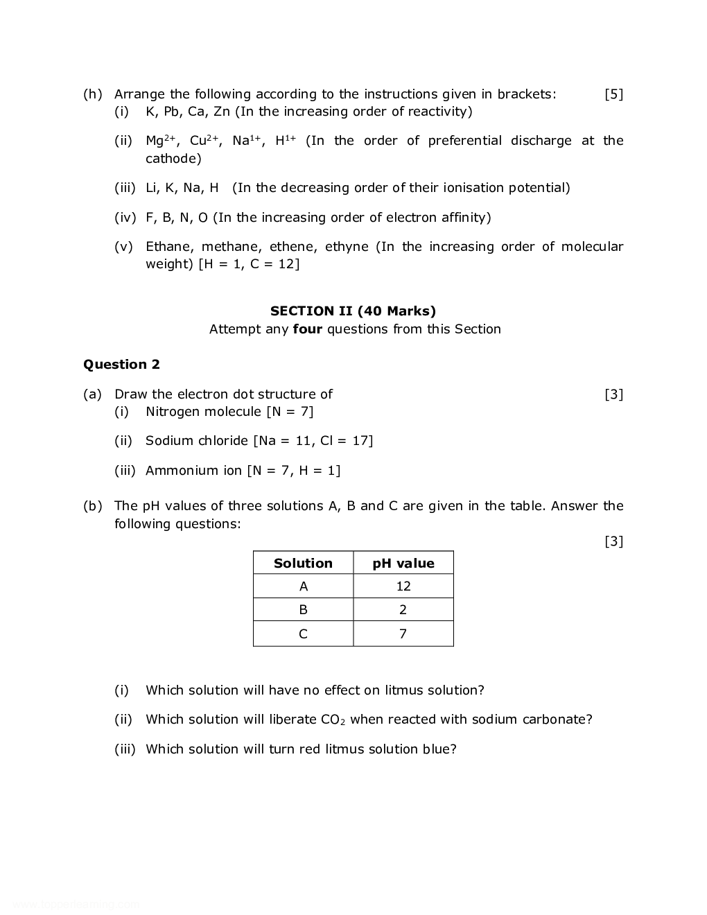 ICSE Class-10th Previous Year Question papers Chemistry 2019 - Page 5
