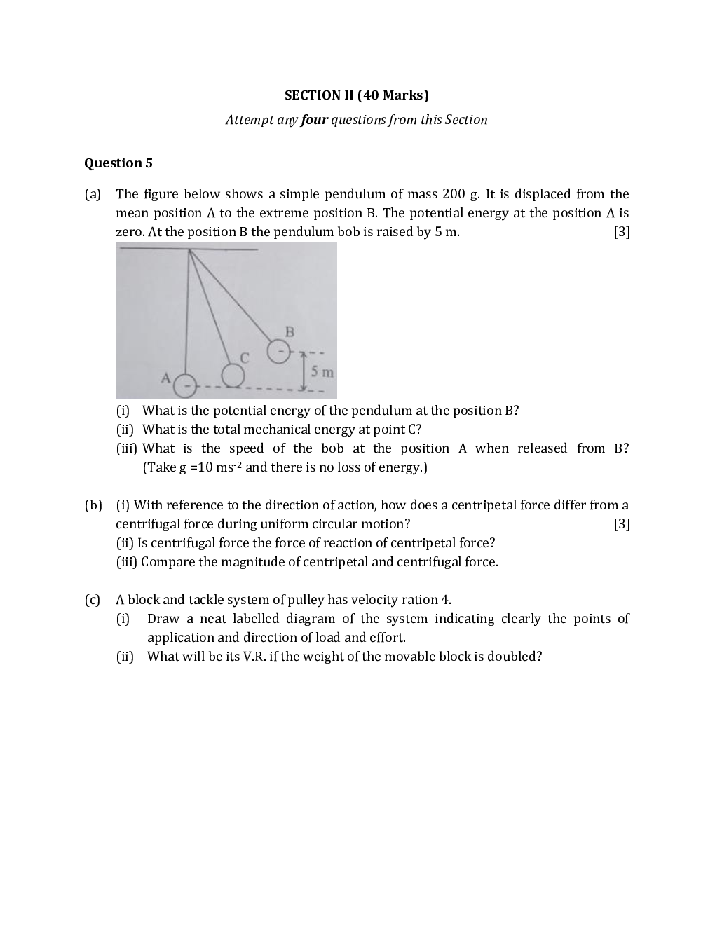 ICSE Class-10th Previous Year Question papers Physics 2020 - Page 5