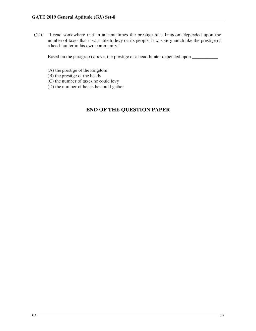 GATE Previous Year Question Paper Physics 2019 - Page 4