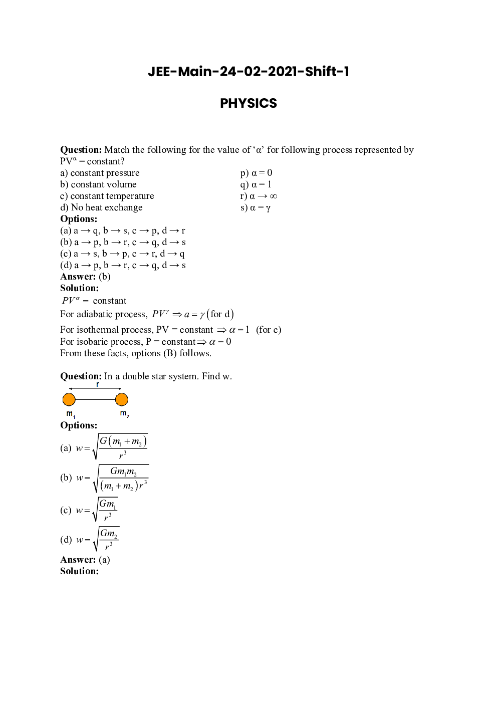 JEE Main 2021 Previous Year Question Paper with Solutions (Session-1, Shift-1  24 February) - Page 2