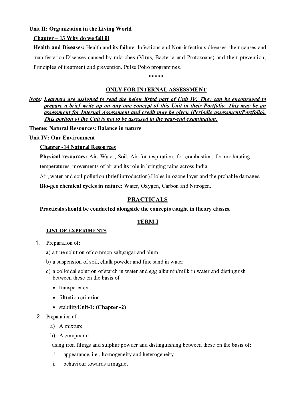 CBSE  Class-9th Syllabus Science - Page 4