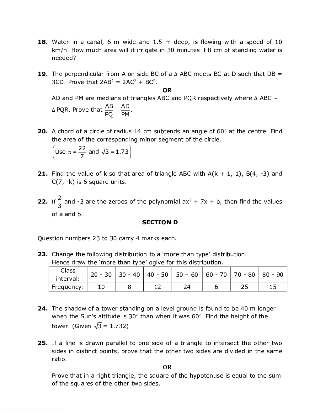 CBSE Class-10th Mathematics Question Paper With Solution-2019 - Page 5