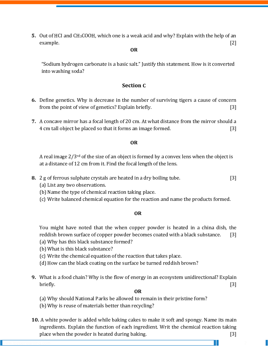 CBSE Class-10th Science Question Paper With Solution-2019 - Page 3