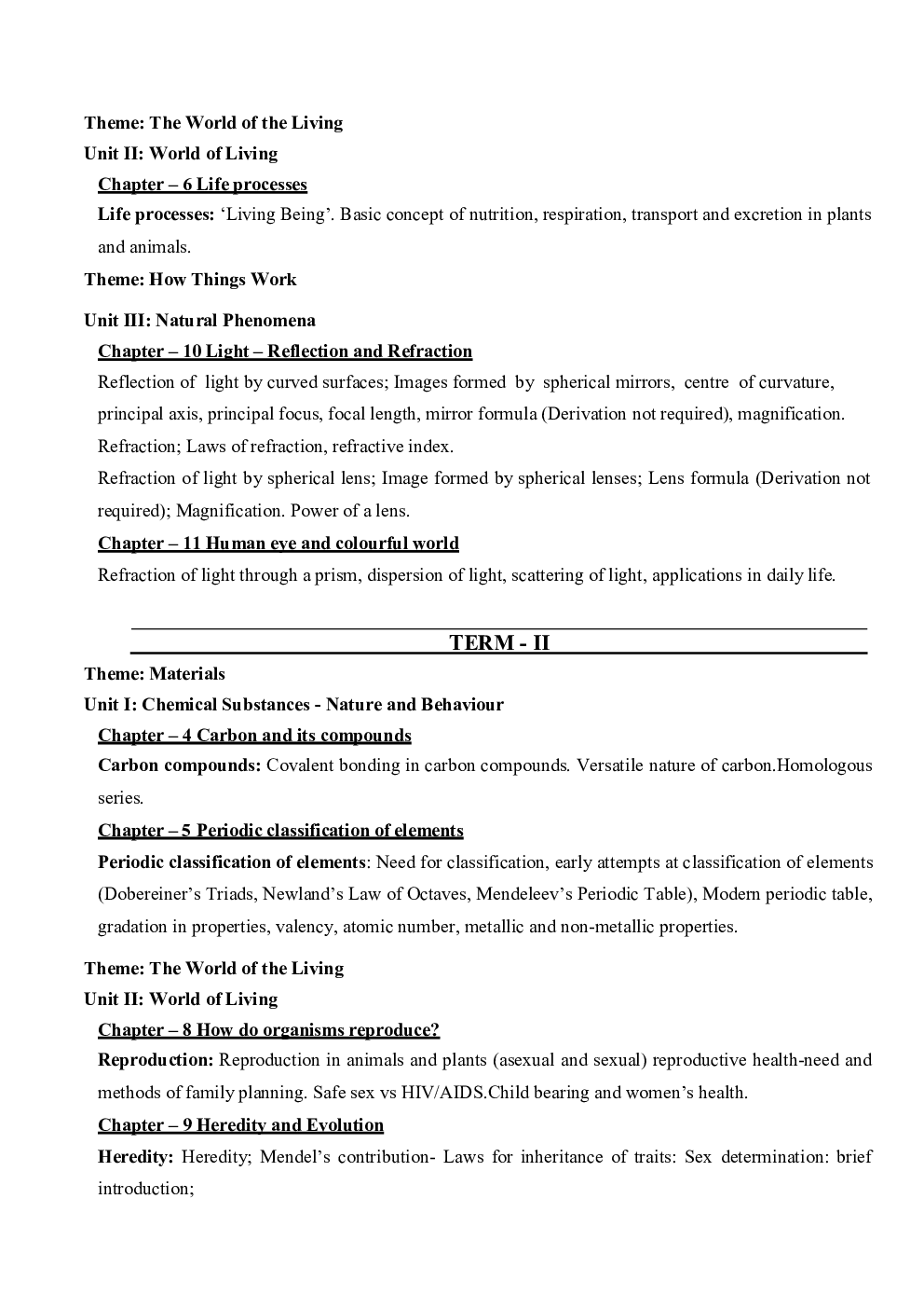 CBSE Class-10th Syllabus For Science - Page 3