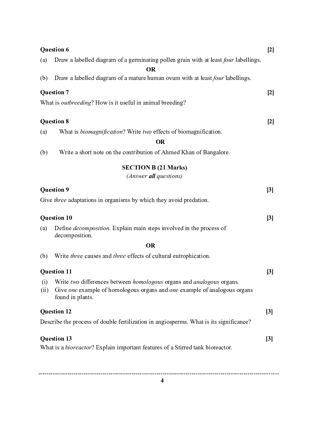 ISC Previous Year Paper Class-12 Biology Paper 1 2020 - Page 5
