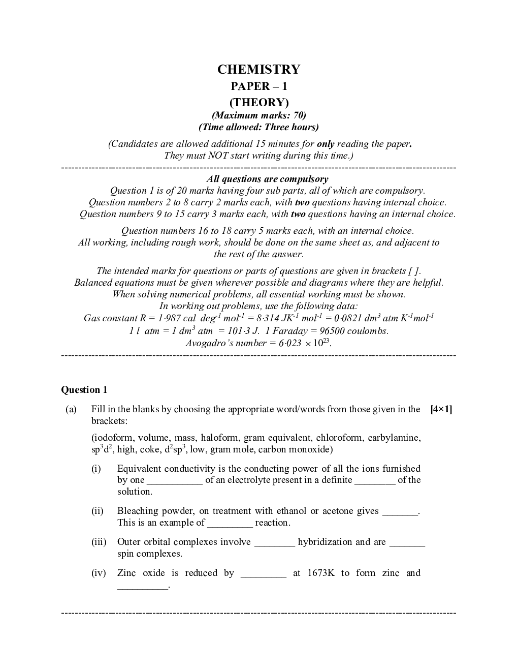 ISC Previous Year Paper Class-12 Chemistry Paper 1 2020 - Page 2