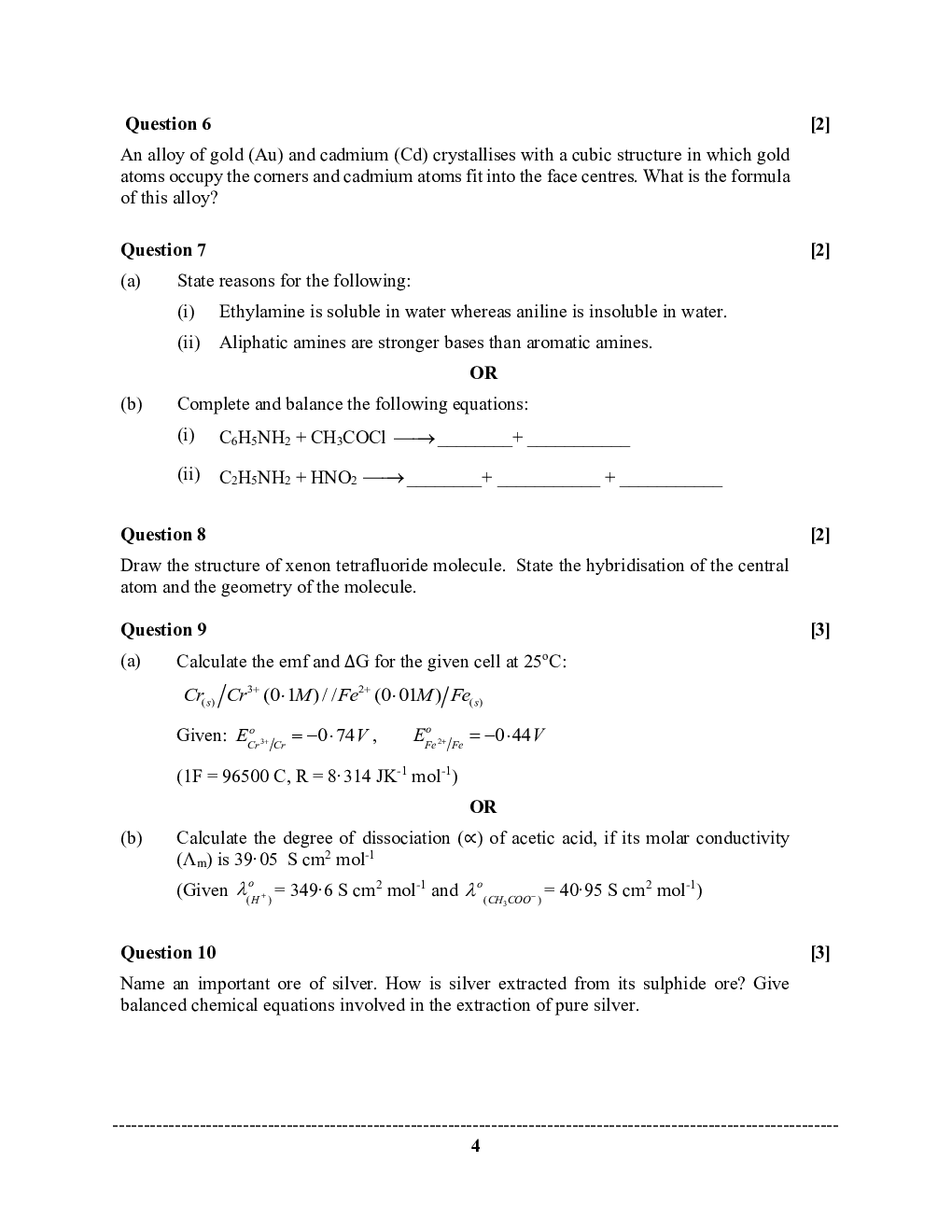 ISC Previous Year Paper Class-12 Chemistry Paper 1 2020 - Page 5