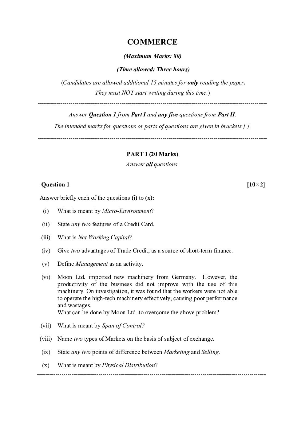 ISC Previous Year Paper Class-12 Commerce 2020 - Page 2