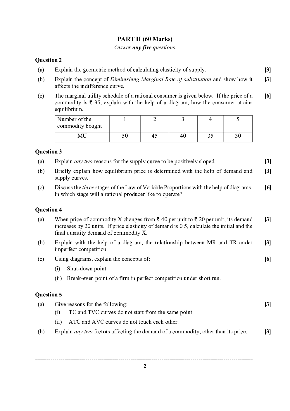 ISC Previous Year Paper Class-12 Economics 2020 - Page 3
