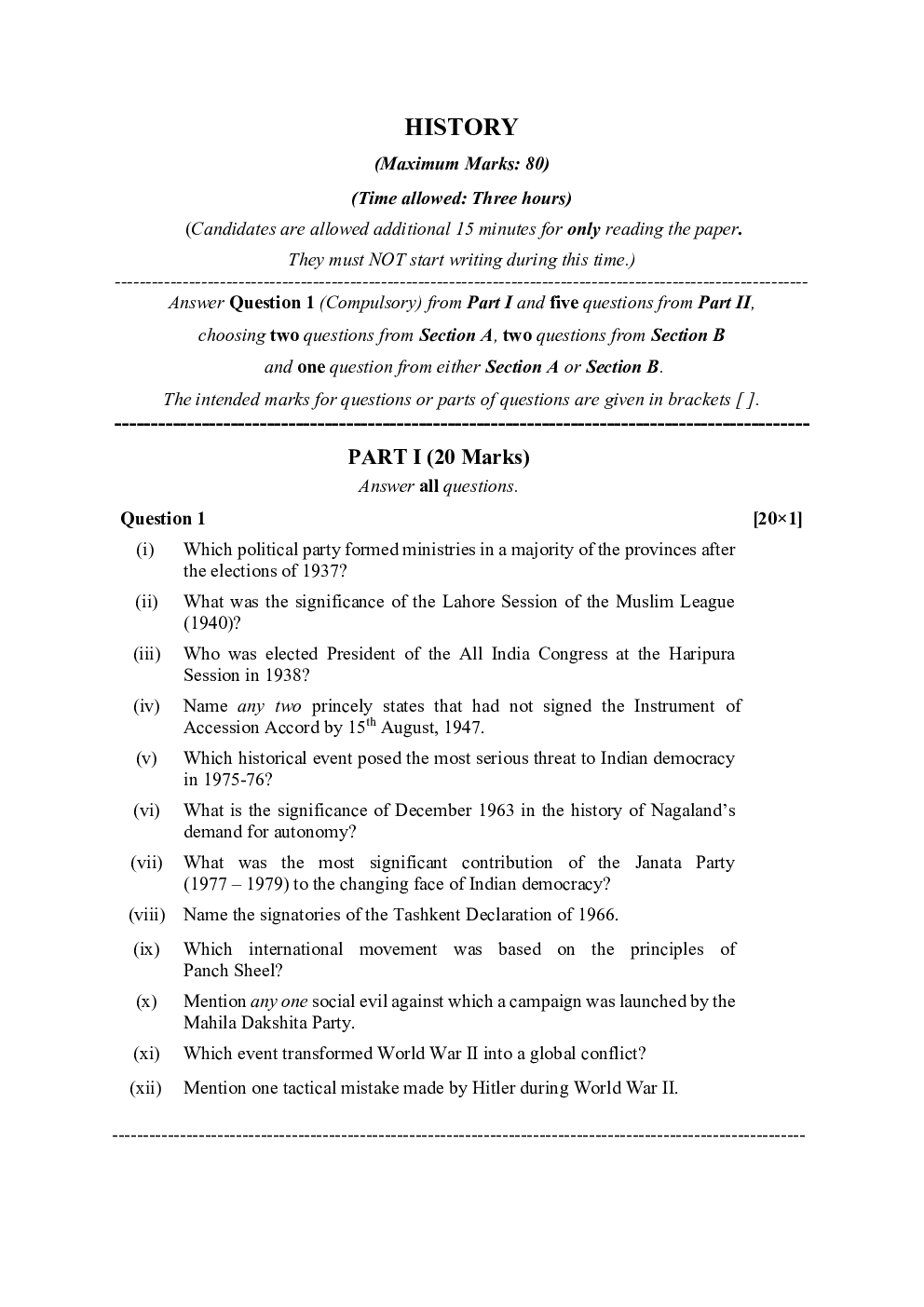 ISC Previous Year Paper Class-12 History 2020 - Page 2