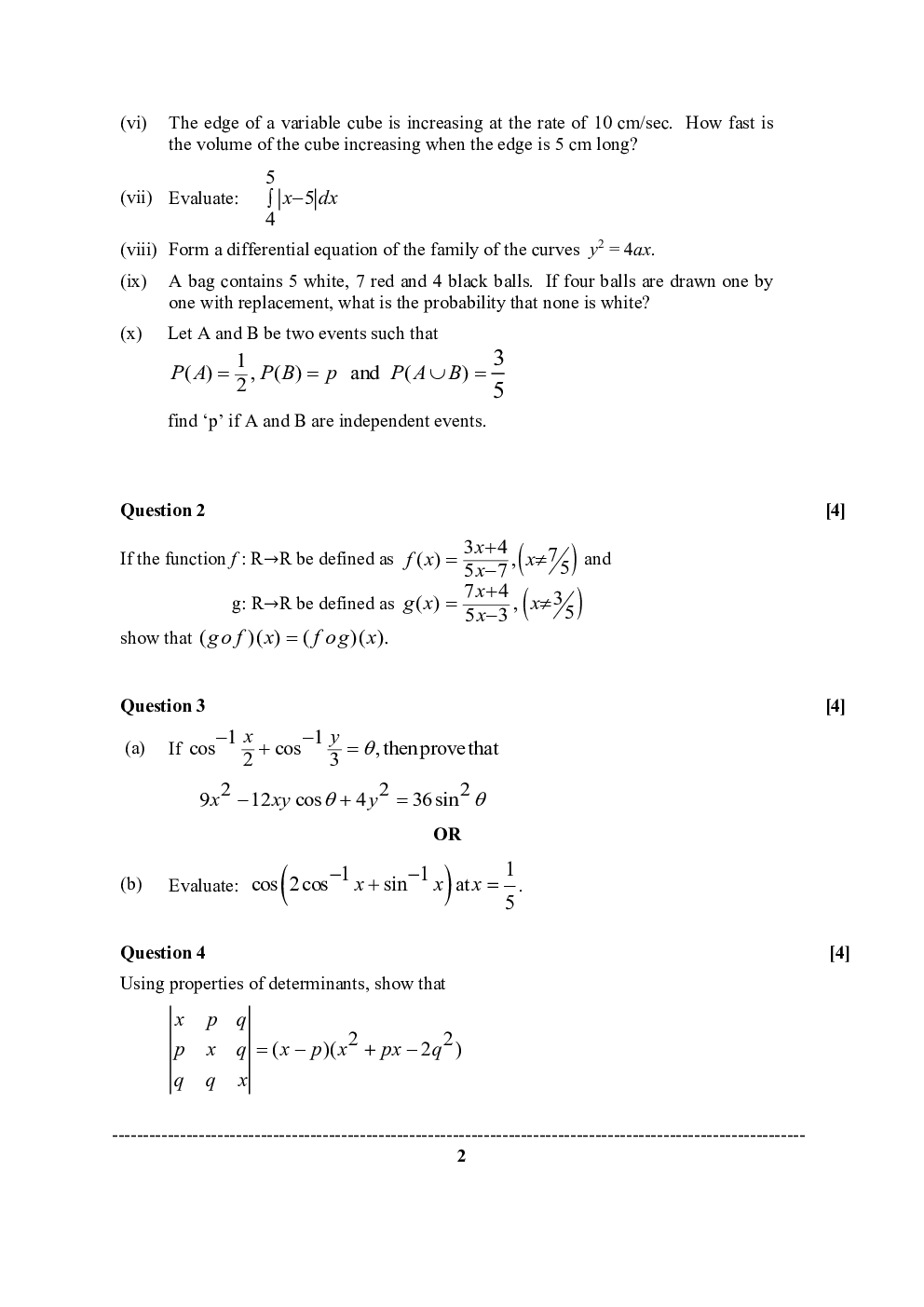 ISC Previous Year Paper Class-12 Mathematics 2020 - Page 3