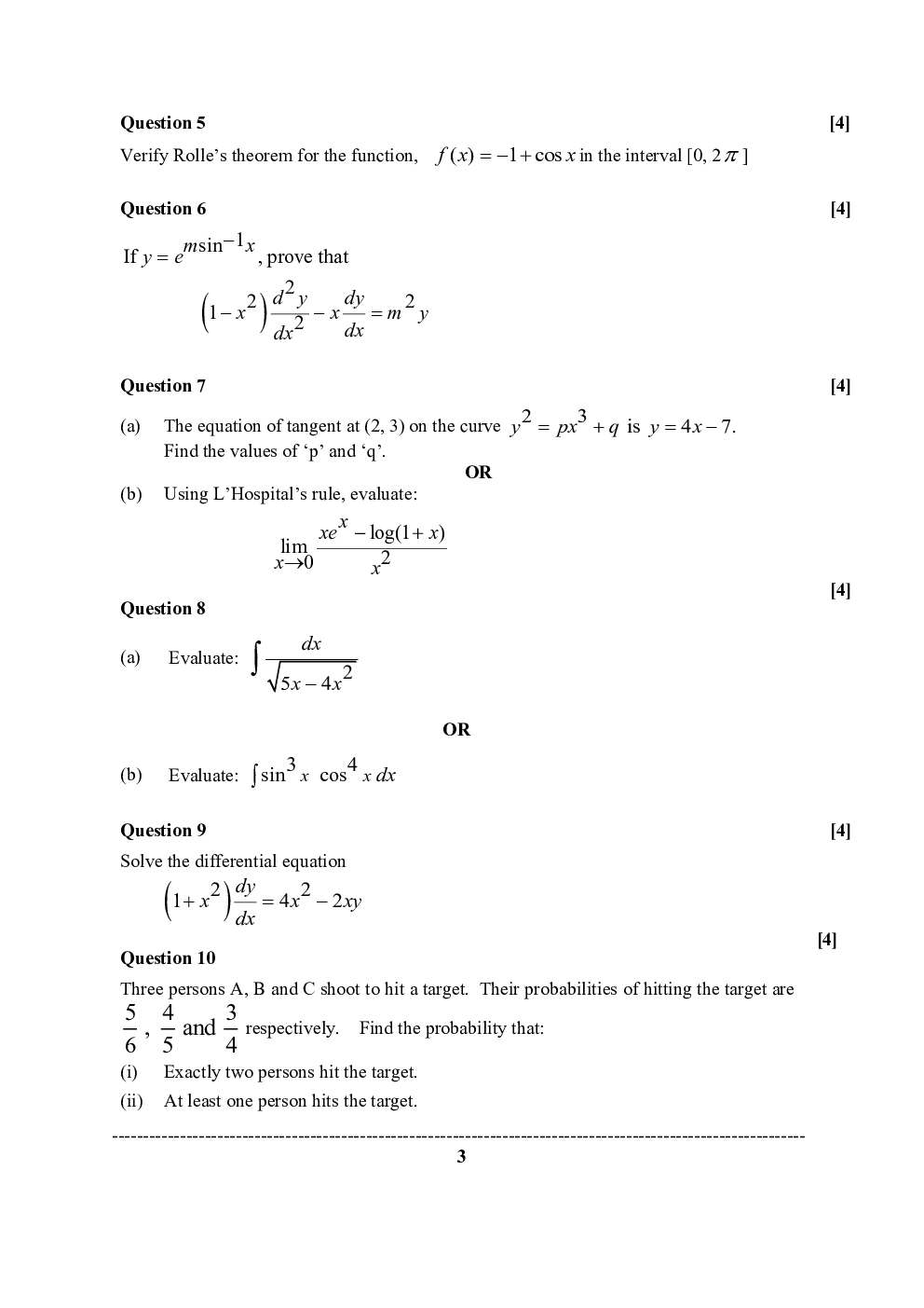 ISC Previous Year Paper Class-12 Mathematics 2020 - Page 4