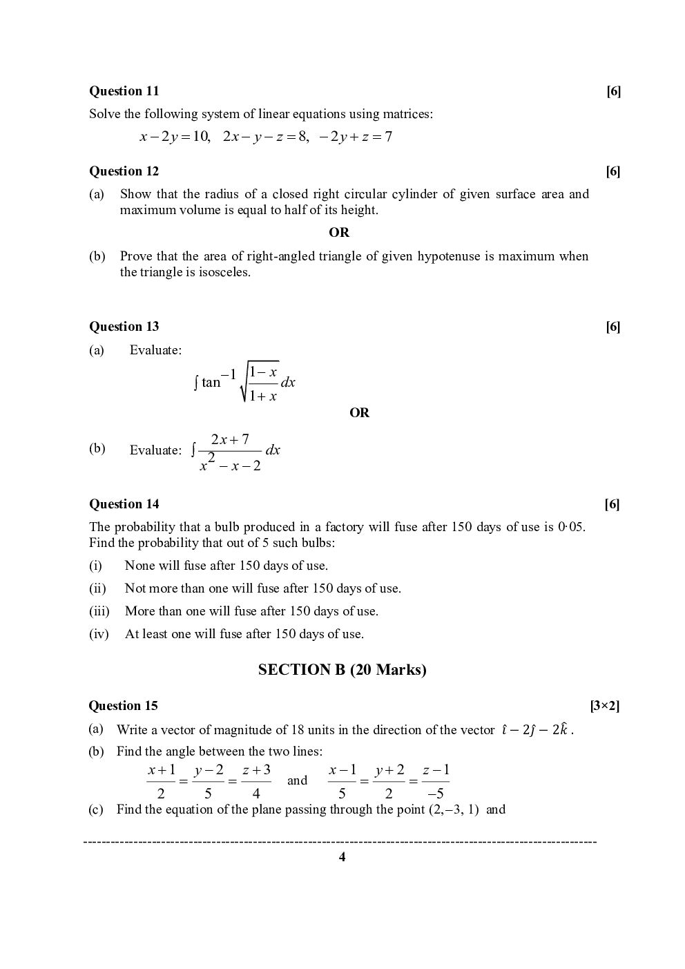 ISC Previous Year Paper Class-12 Mathematics 2020 - Page 5