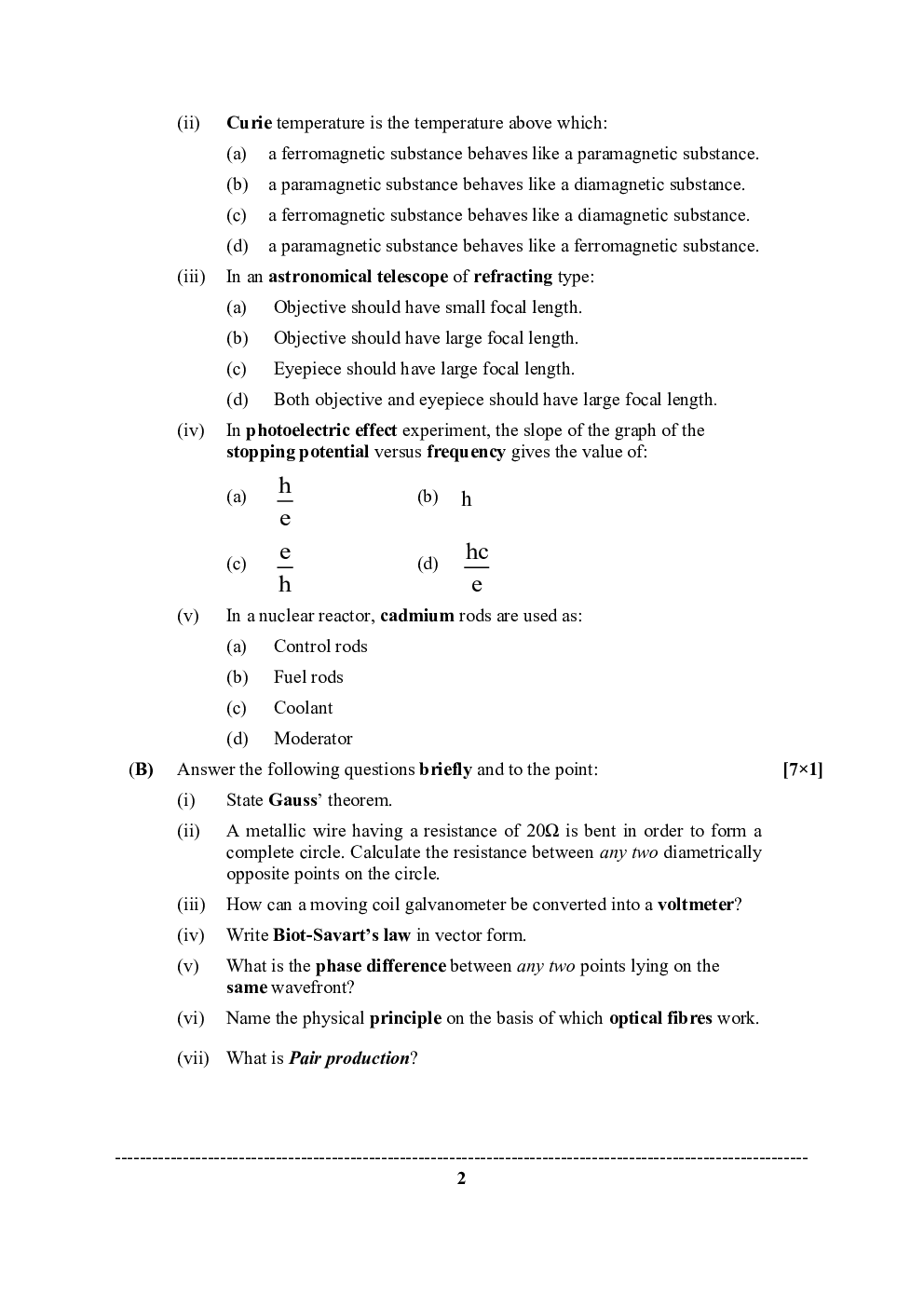 ISC Previous Year Paper Class-12 Physics Paper-1 2020 - Page 3