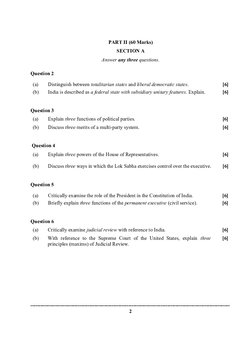 ISC Previous Year Paper Class-12 Political Science 2020 - Page 3