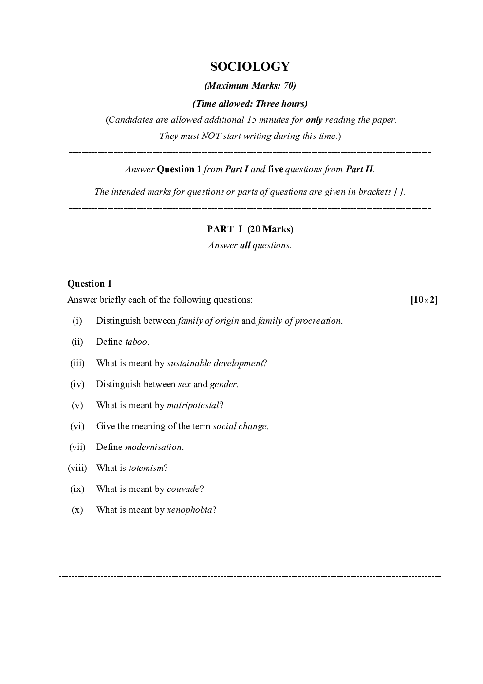 ISC Previous Year Paper Class-12 Sociology 2020 - Page 2