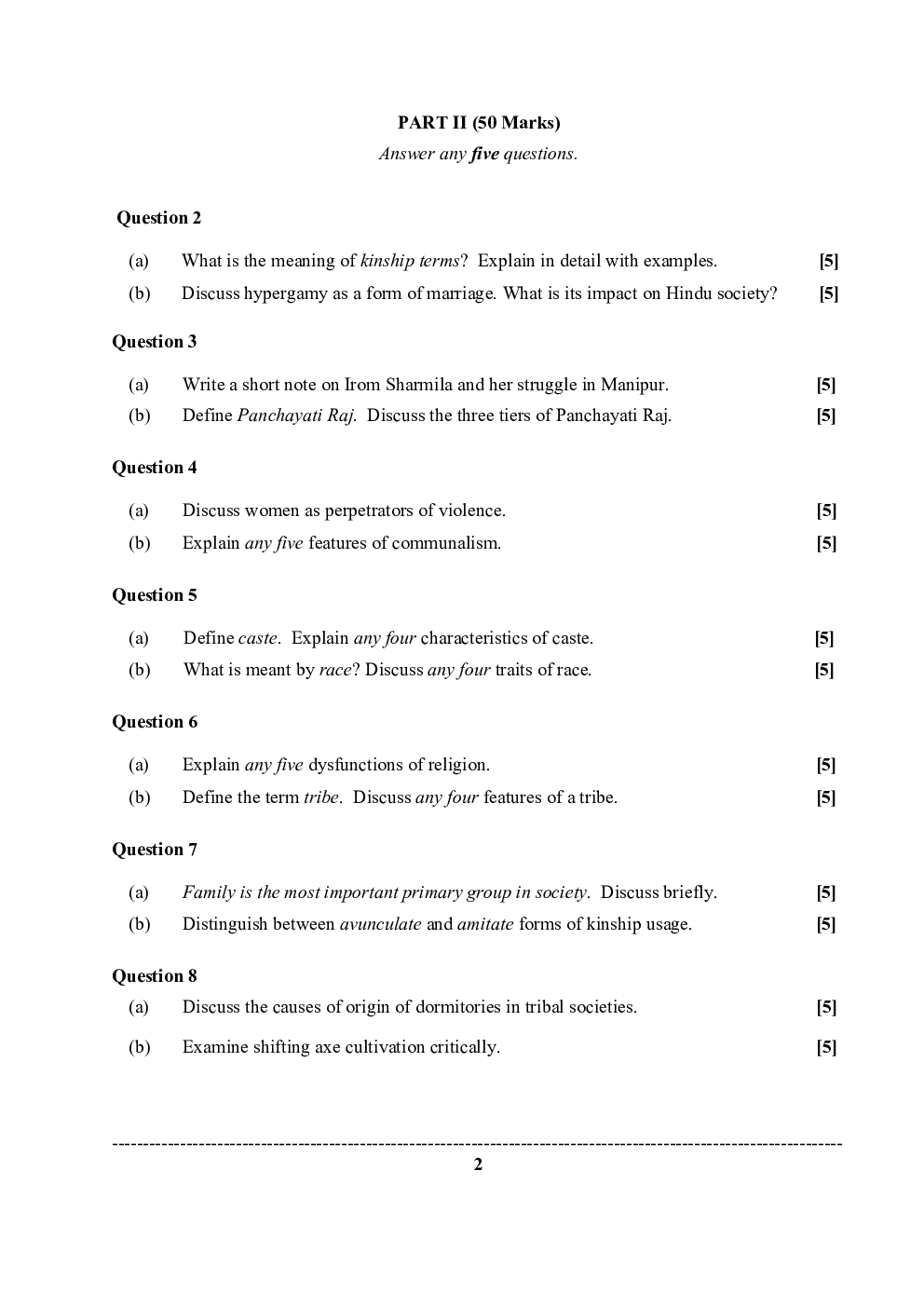 ISC Previous Year Paper Class-12 Sociology 2020 - Page 3