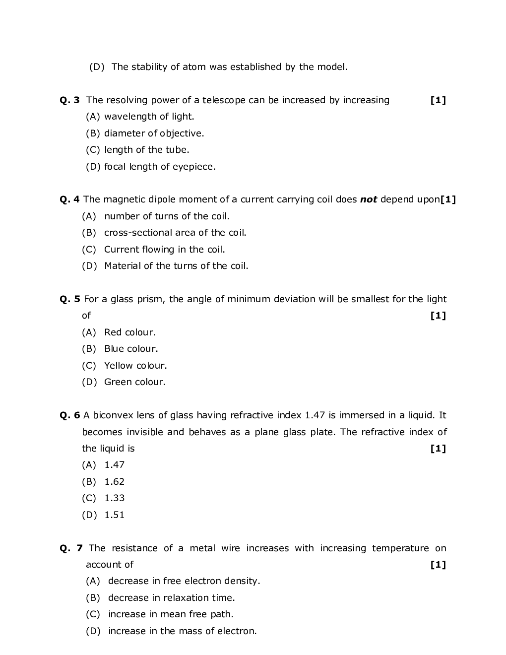 Physics Class-12th Question Paper With Solutions - 2020 - Page 3