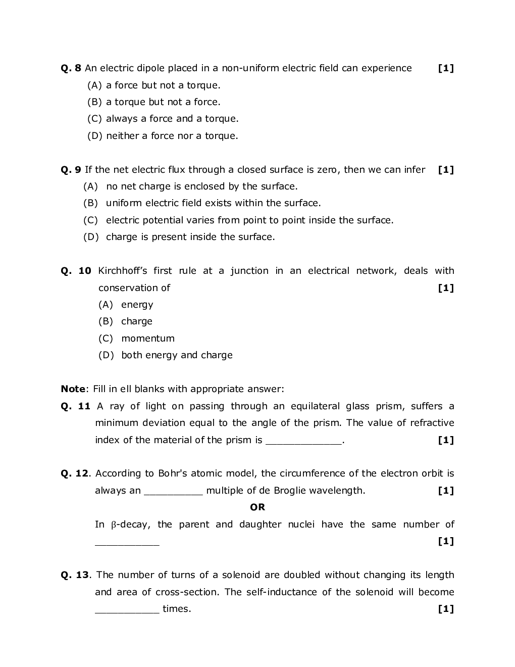 Physics Class-12th Question Paper With Solutions - 2020 - Page 4