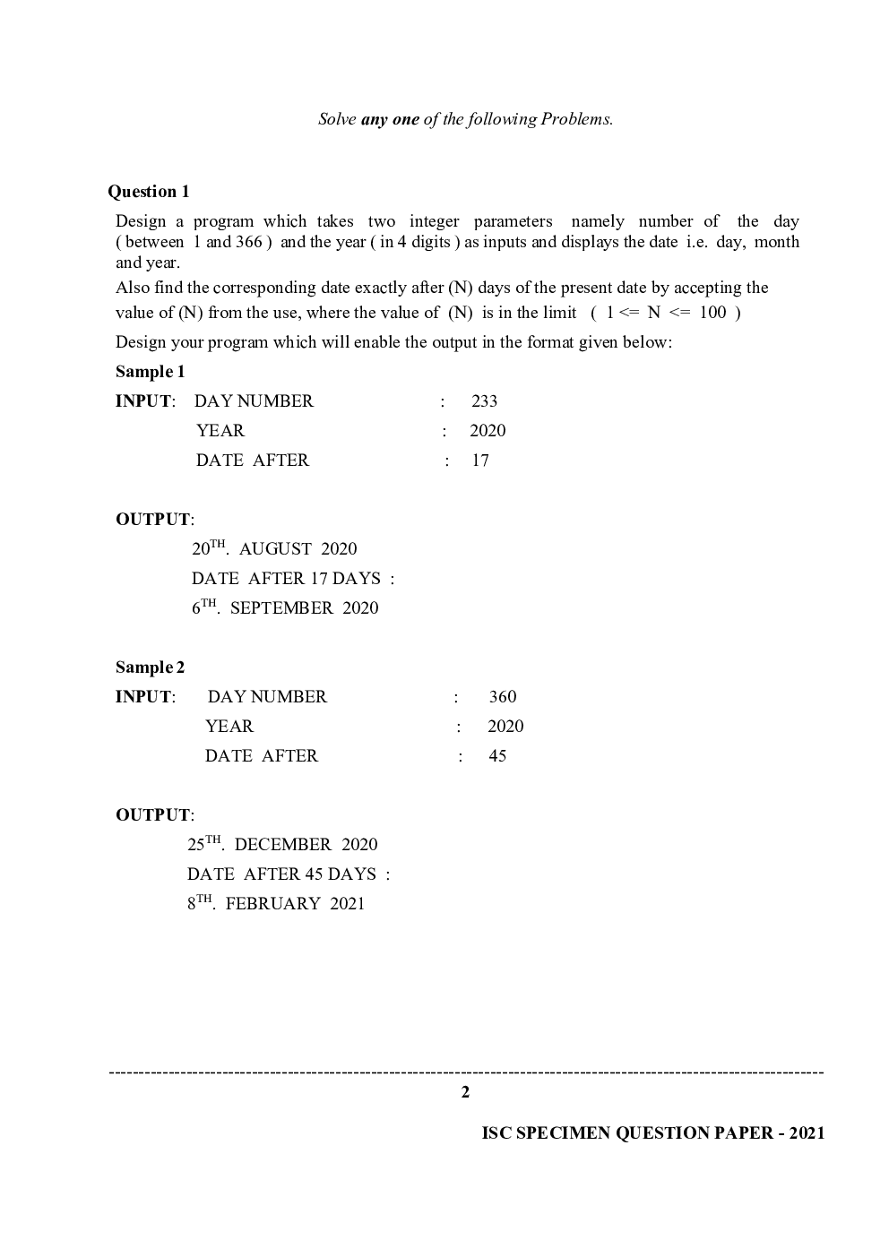 ISC Sample Paper For Class 12 Computer Science Paper 2 2021 - Page 3