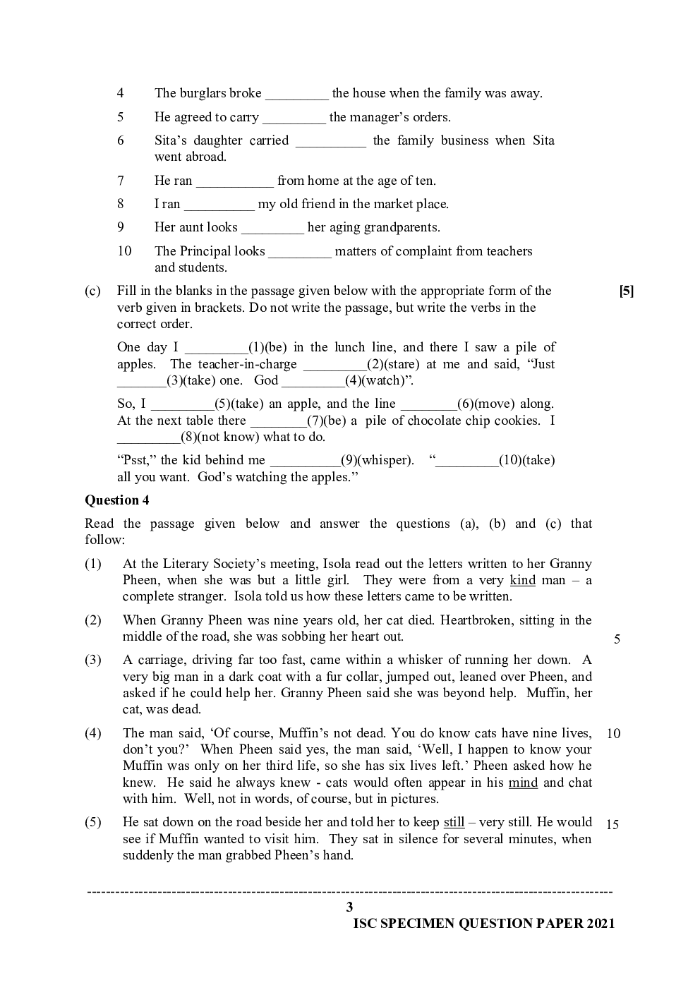 ISC Sample Paper For Class 12 English Paper 1 (Language) 2021 - Page 4