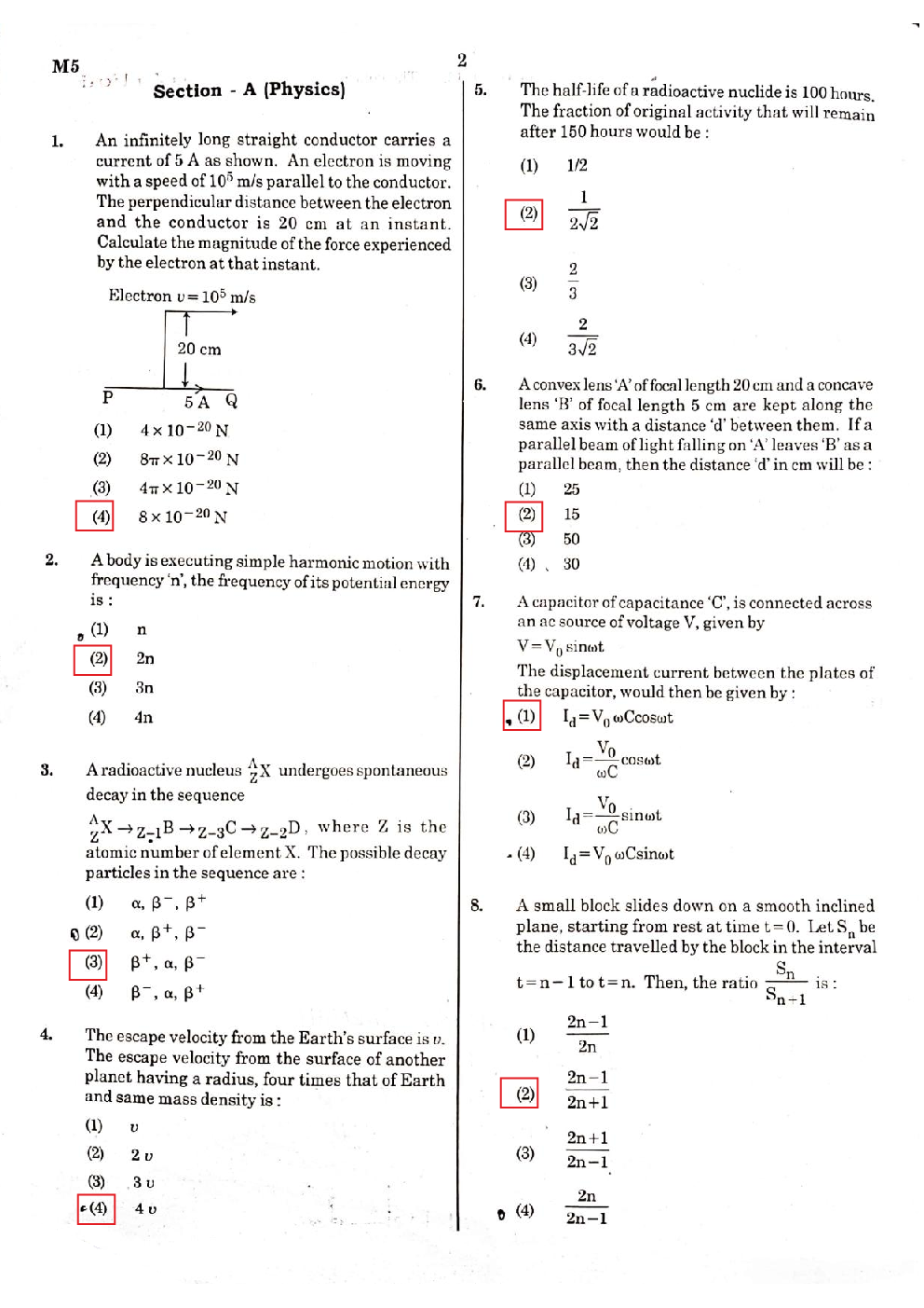 NEET Previous Year Question Paper With Answer 2021 (Code M5) - Page 2