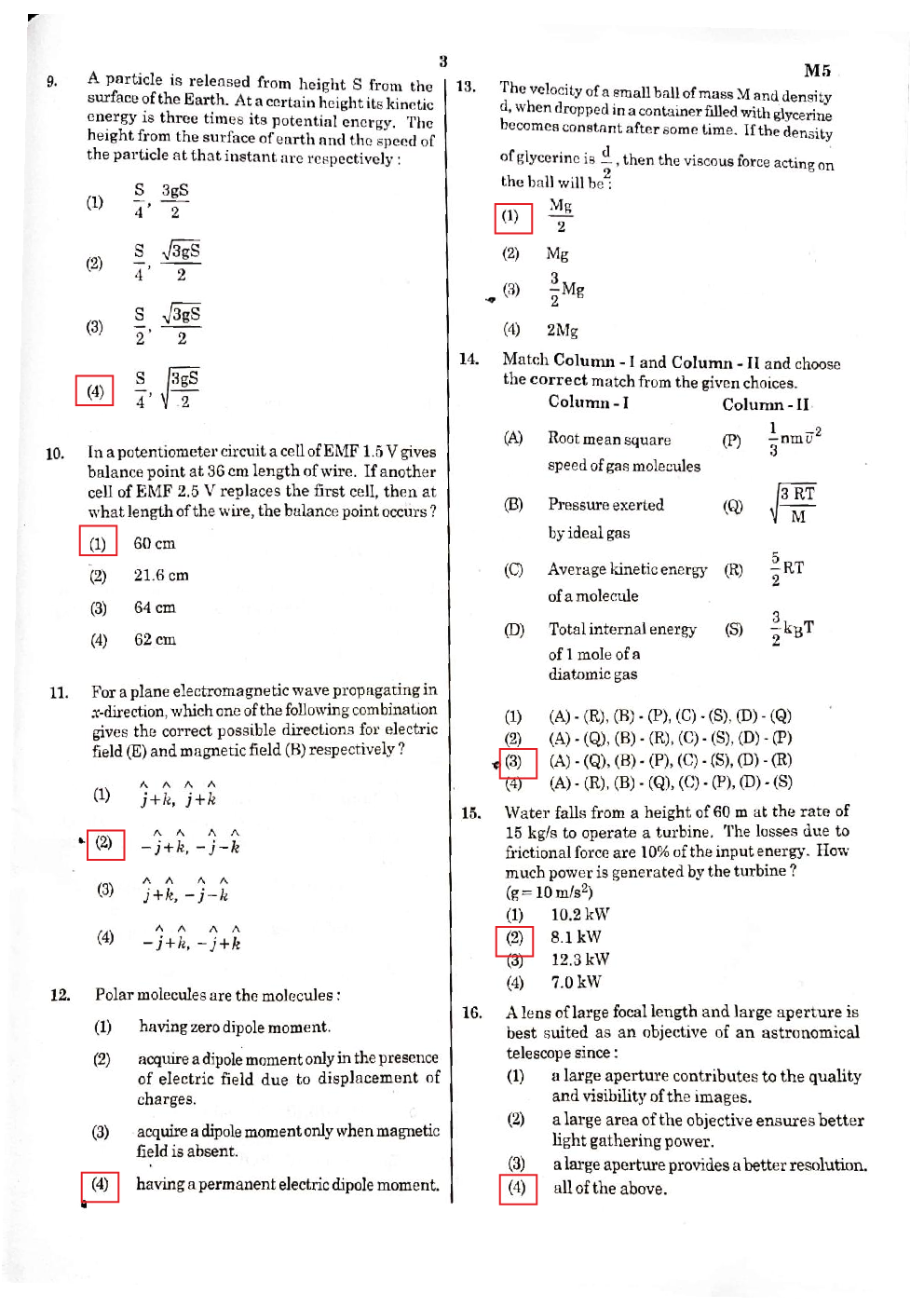 NEET Previous Year Question Paper With Answer 2021 (Code M5) - Page 3