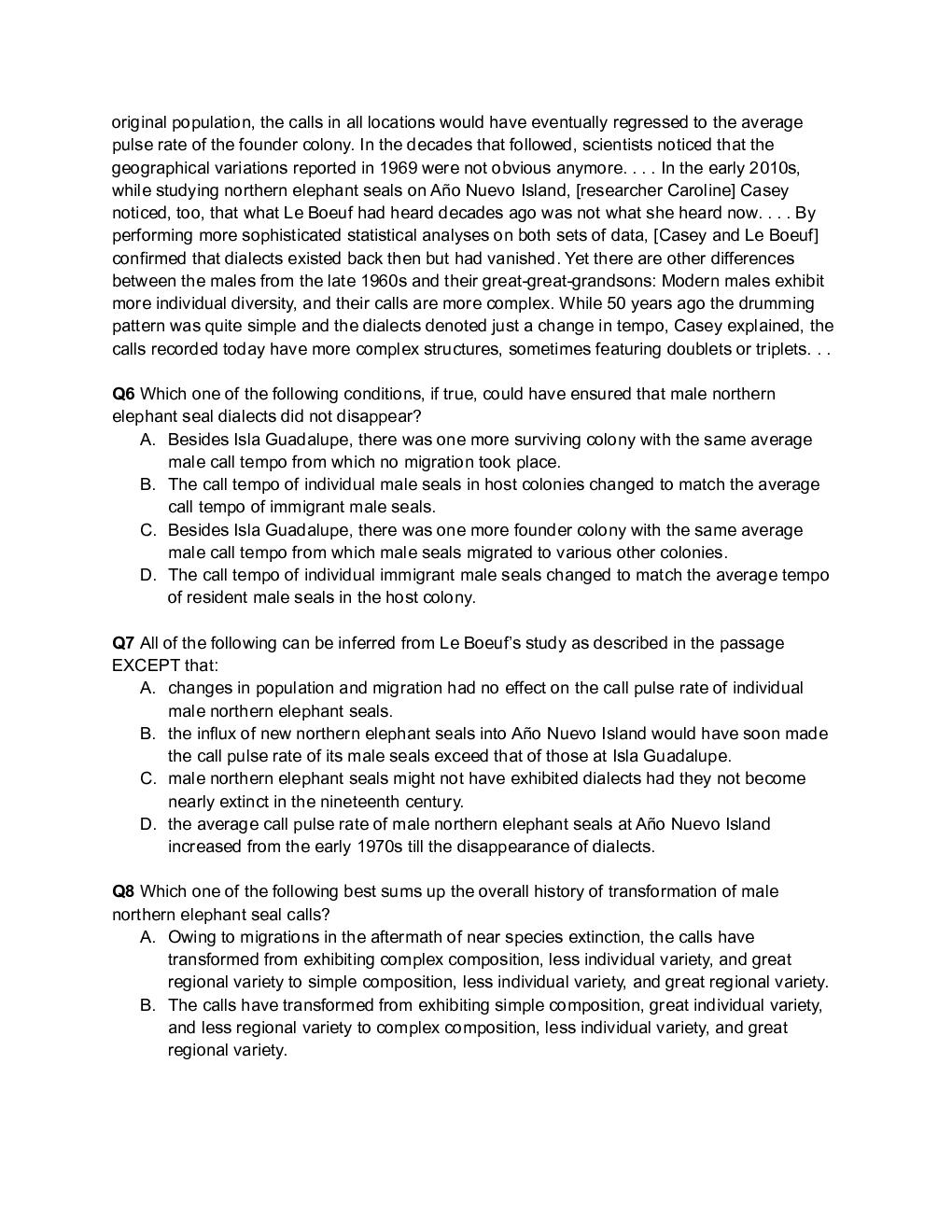 CAT Verbal Ability Question Paper-2020 Slot-1,2,3 - Page 5