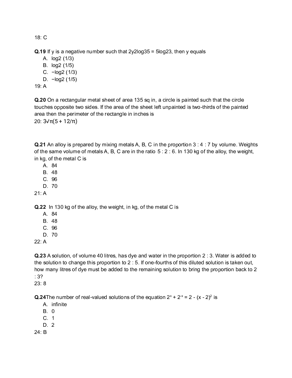 CAT Quantitative Aptitude Question Paper-2020 Slot-1,2,3 - Page 5