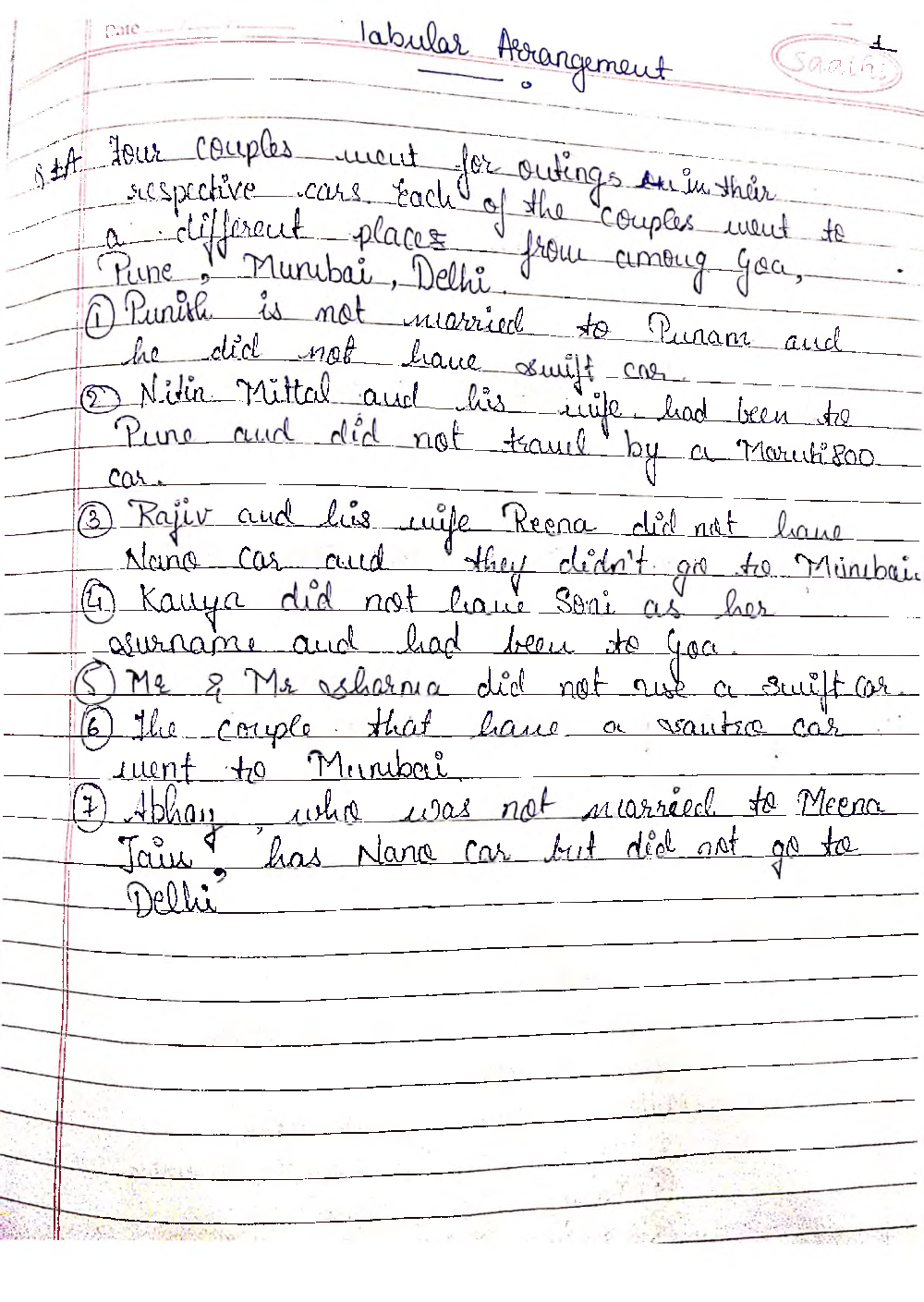 CAT Logical Reasoning And Data Interpretation Hand Written Notes - Page 2