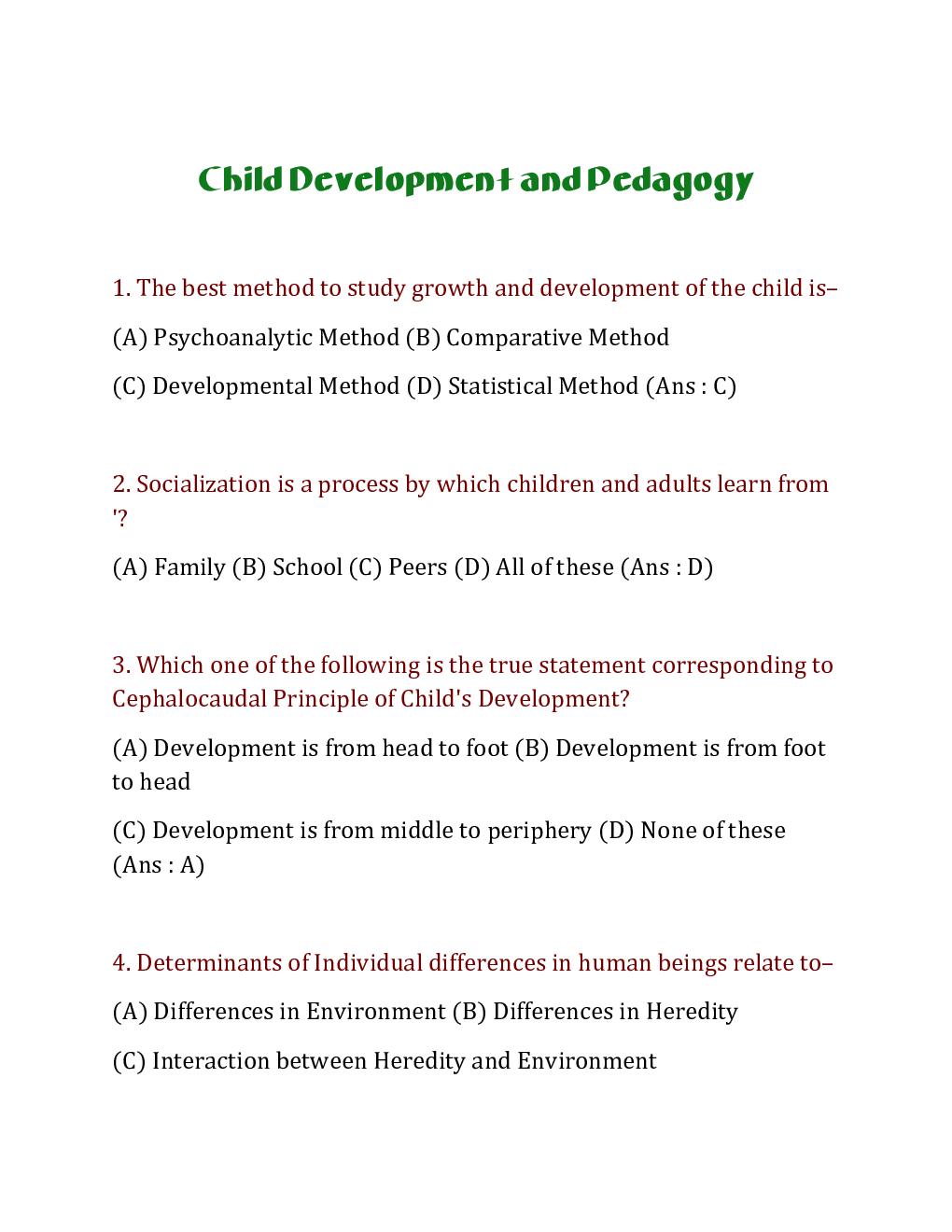 CTET Paper-II Child Developement and Pedagogy - Page 2