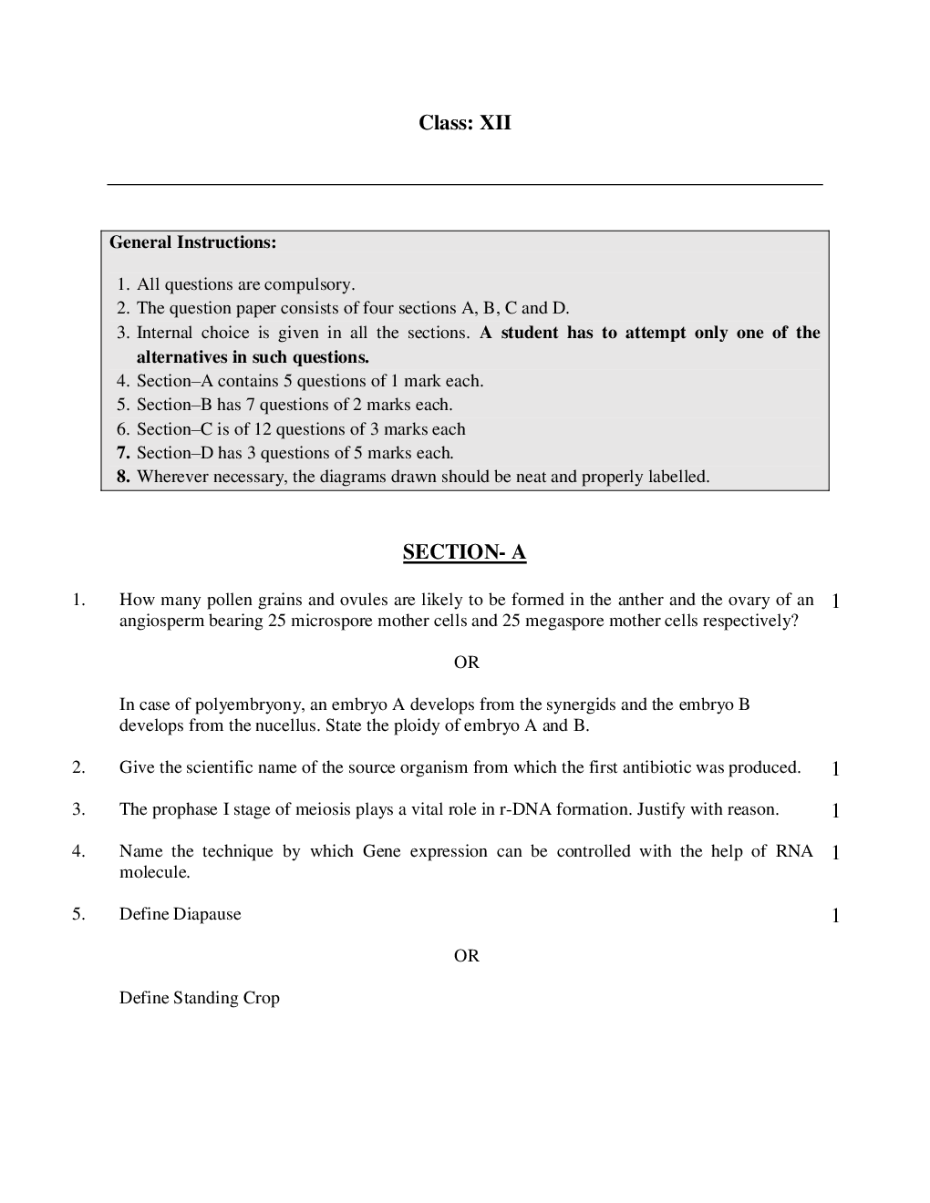 CBSE Class-12th Biology Term-II Sample PaperS - Page 3