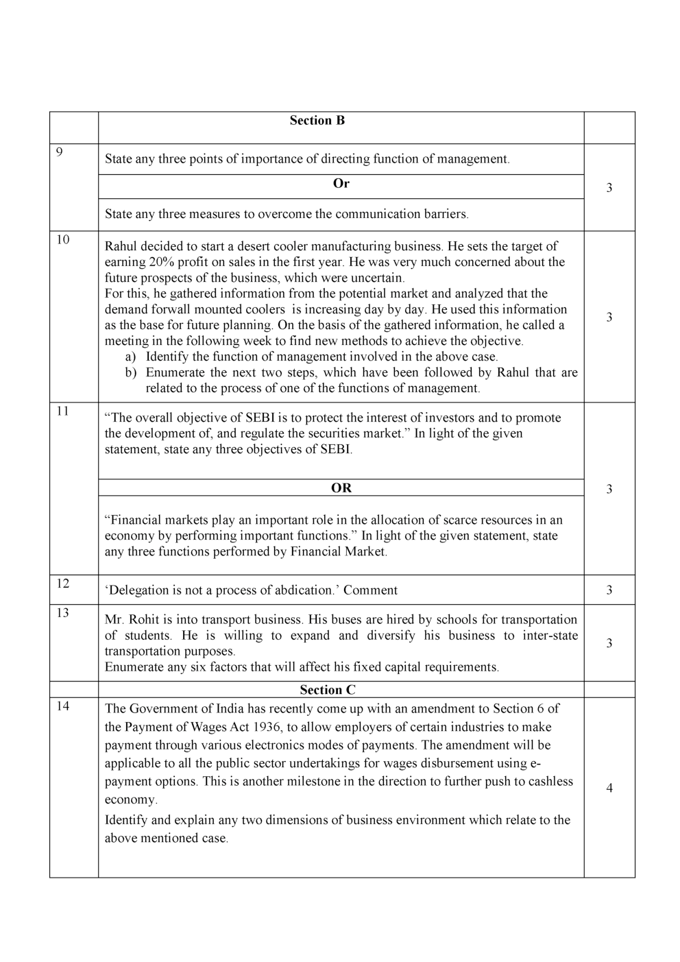 CBSE Class-12th Business Studies Term-II 6 Year Sample Paper - Page 4