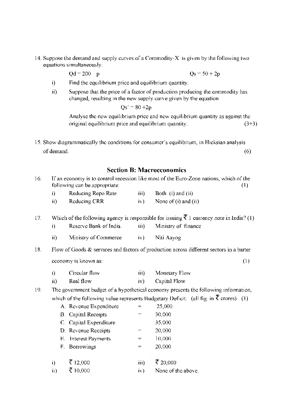 CBSE Class-12th Economics Term-II 6 Year Sample Papers - Page 5