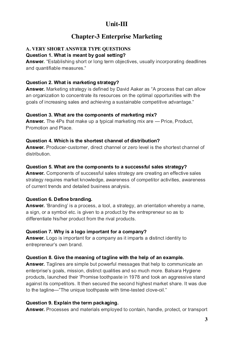 NCERT Class 12th Entrpreneurship Text Book Solution(Term-II) - Page 3