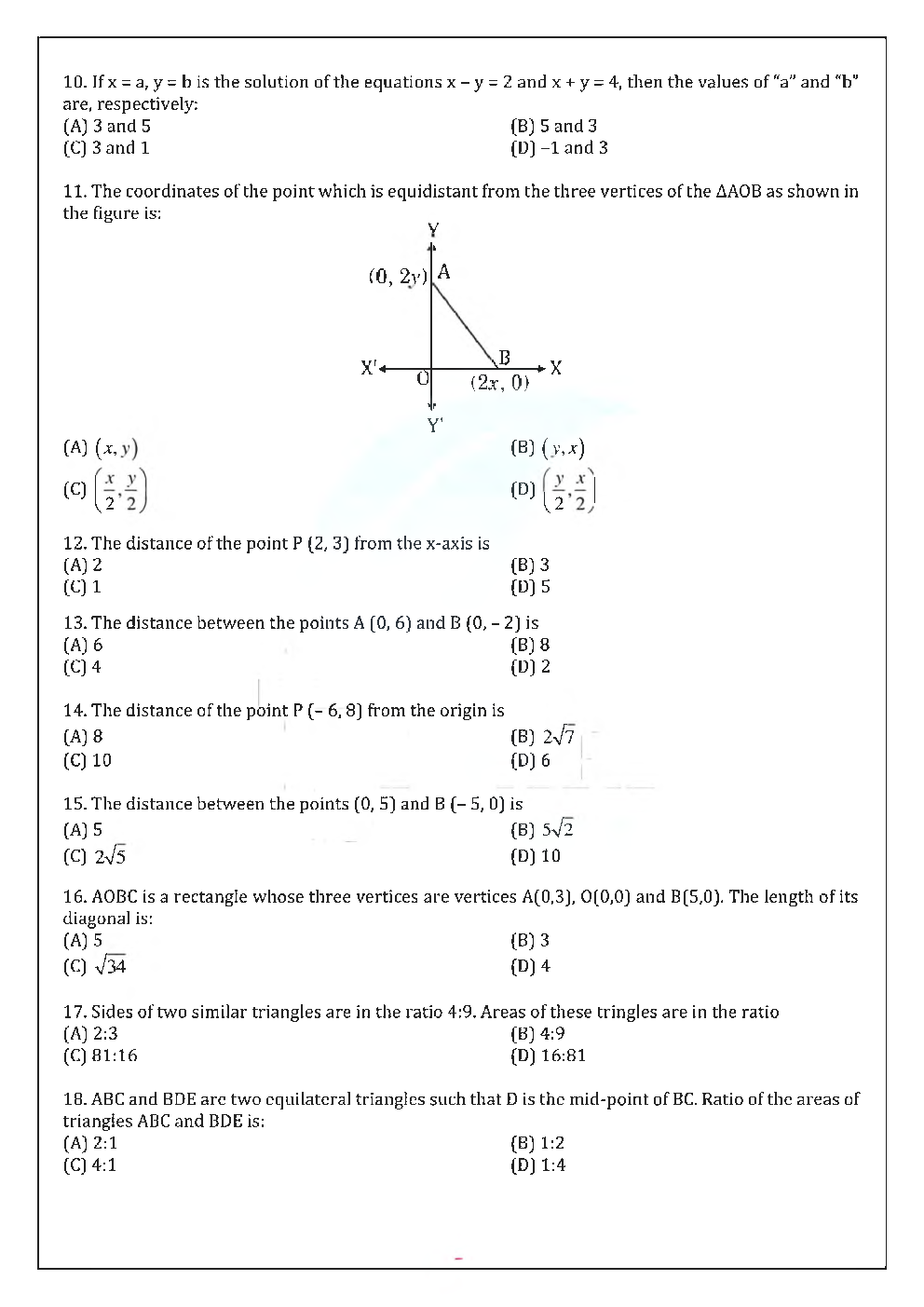 CBSE Class-10th Maths Term-II Sample Paper - Page 4
