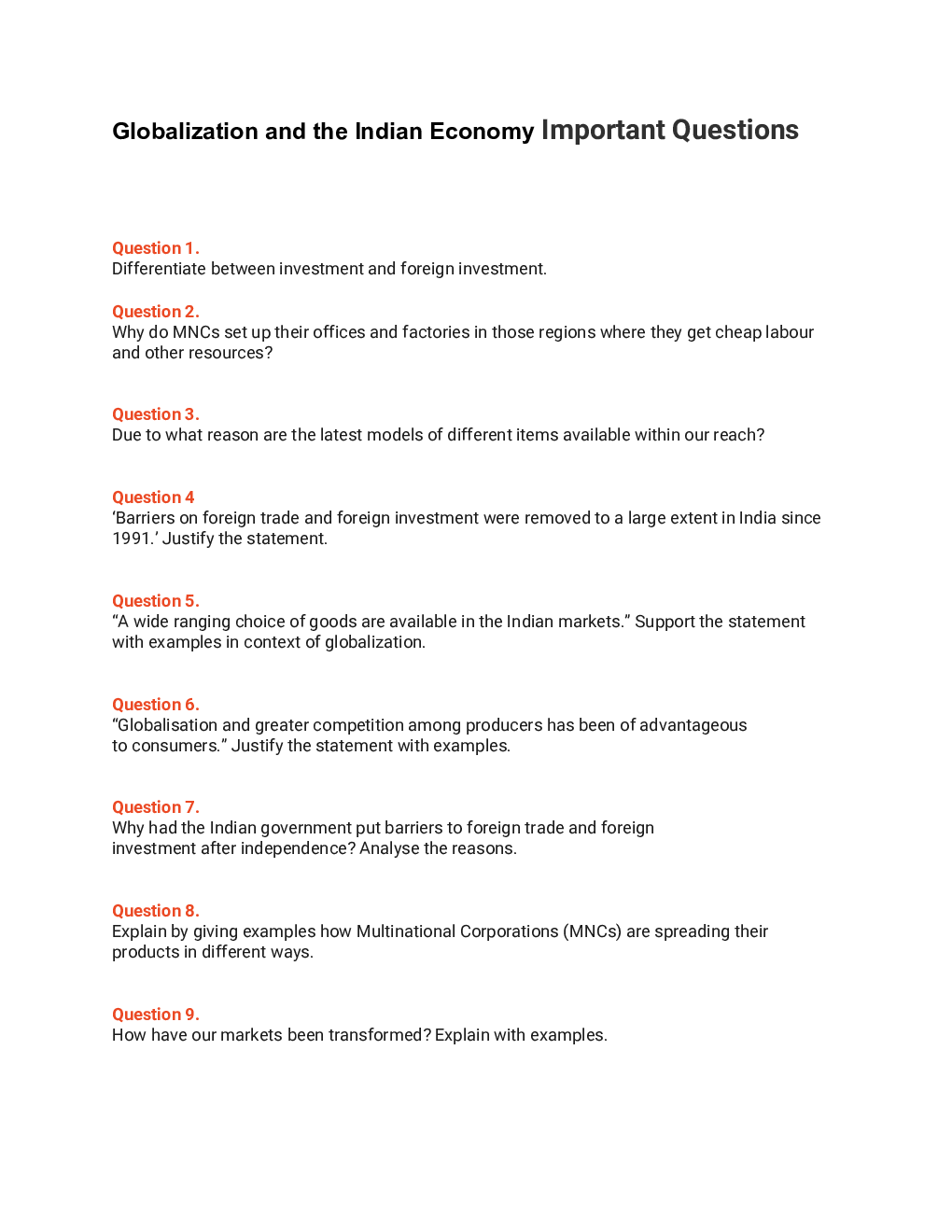 CBSE Class-10th Social Science Term-II IMP Questions - Page 2