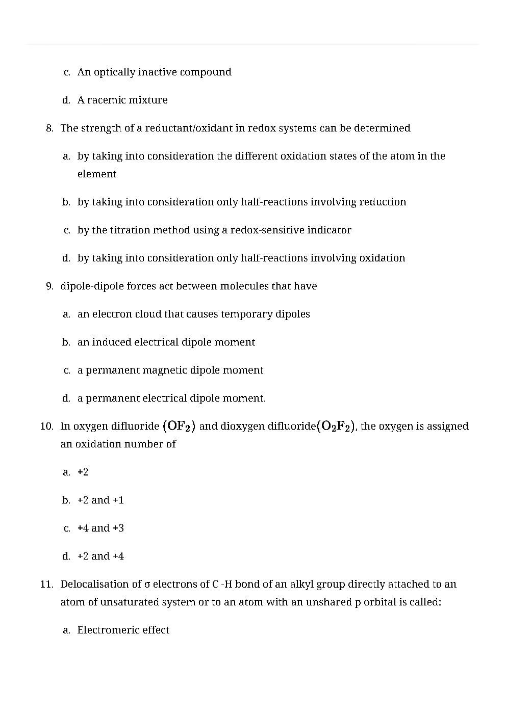 CBSE Class-11th Chemistry Term-II Sample Paper - Page 5