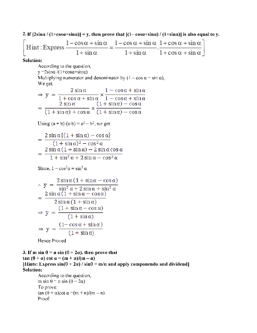 CBSE Class-11th Maths Term-II Exemplar - Page 4